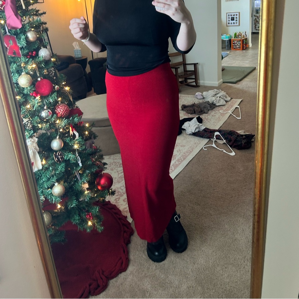 Byer California Vibrant Red Maxi Skirt